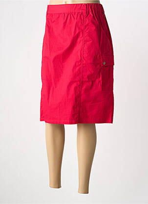 Jupe mi-longue coupe droite rouge GRIFFON femme