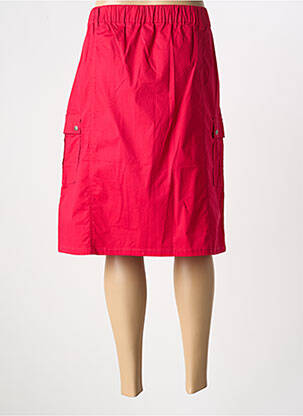 Jupe mi-longue coupe droite rouge GRIFFON femme