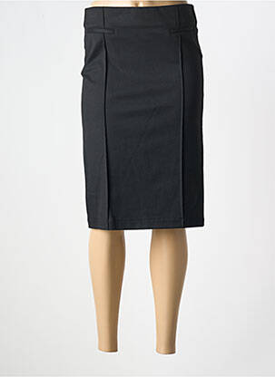 Jupe mi-longue coupe droite noir BRUNO SAINT HILAIRE femme