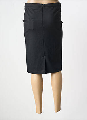 Jupe mi-longue coupe droite noir BRUNO SAINT HILAIRE femme