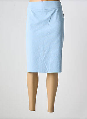 Jupe mi-longue coupe droite bleu FRANK WALDER femme