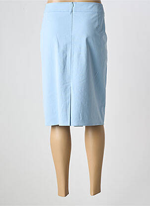 Jupe mi-longue coupe droite bleu FRANK WALDER femme