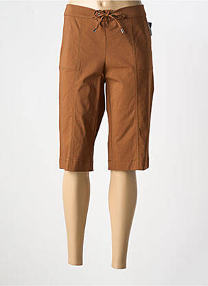 Bermuda taille élastique marron FRANK WALDER femme