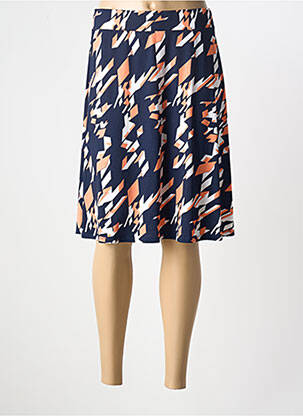 Jupe mi-longue bleu MARBLE pour femme