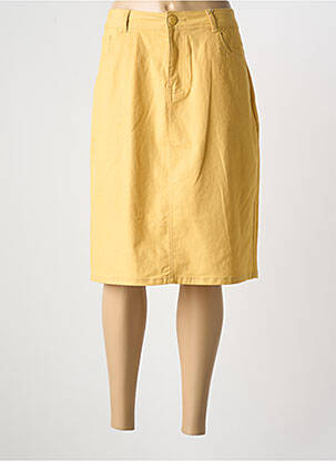 Jupe mi-longue jaune GRIFFON pour femme
