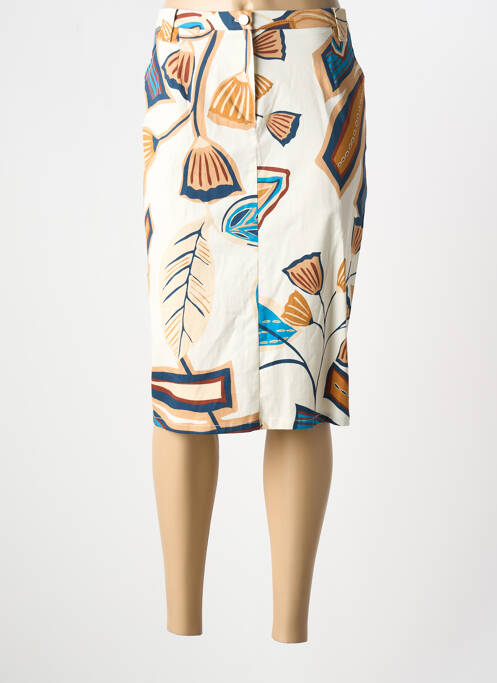 Jupe mi-longue beige FRANCE RIVOIRE pour femme