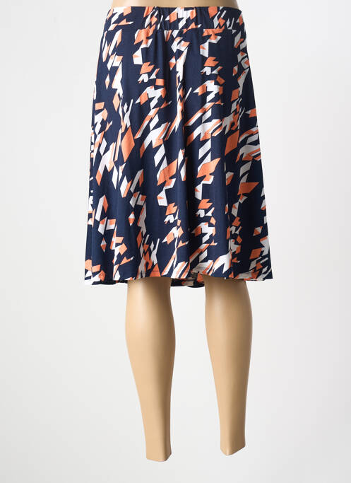 Jupe mi-longue bleu MARBLE pour femme