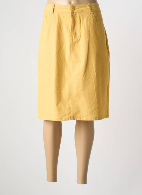 Jupe mi-longue jaune GRIFFON pour femme