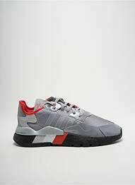 Baskets tissage satiné bout rond argent ADIDAS homme