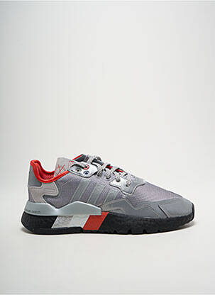 Baskets tissage satiné bout rond argent ADIDAS homme