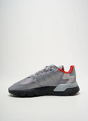 Baskets tissage satiné bout rond argent ADIDAS homme