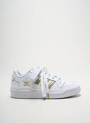 Baskets tissage satiné talon plat jusqu'à 3cm blanc ADIDAS femme