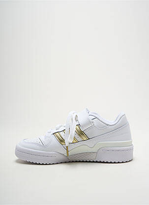 Baskets tissage satiné talon plat jusqu'à 3cm blanc ADIDAS femme