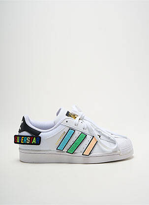 Baskets semelle amovible bout rond blanc ADIDAS enfant