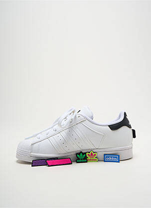 Baskets semelle amovible bout rond blanc ADIDAS enfant