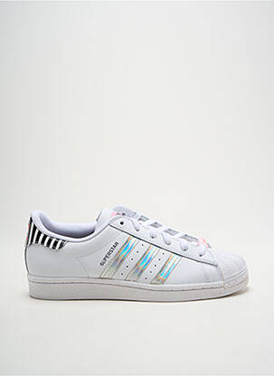 Baskets tissage satiné talon plat jusqu'à 3cm blanc ADIDAS femme