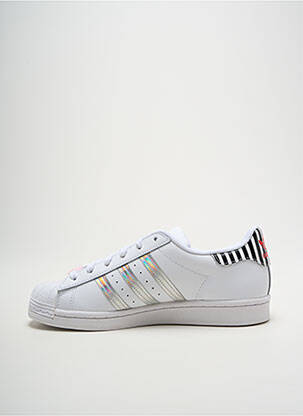 Baskets tissage satiné talon plat jusqu'à 3cm blanc ADIDAS femme