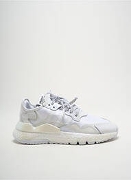 Baskets tissage satiné talon de 4 à 6cm blanc ADIDAS femme