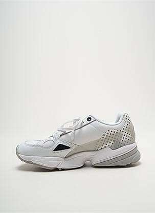 Baskets tissage satiné talon plat jusqu'à 3cm blanc ADIDAS femme