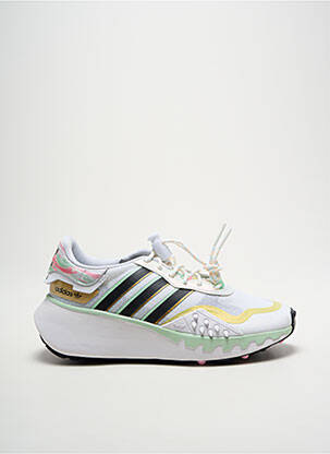 Baskets tissage satiné talon de 4 à 6cm blanc ADIDAS femme
