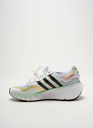 Baskets tissage satiné talon de 4 à 6cm blanc ADIDAS femme
