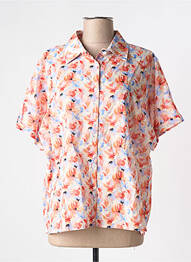 Chemisier manches courtes manches courtes orange ONADO femme