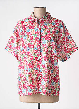 Chemisier imprimé fleurs manches courtes rose ONADO femme