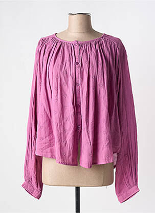 Chemisier coupe droite manches longues violet CHICOSOLEIL femme