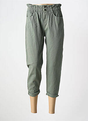 Pantacourt stretch taille normale vert MARIE ILE DE RE femme