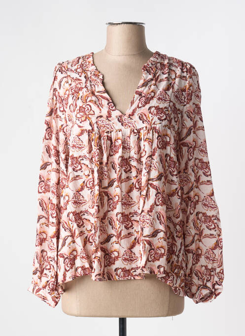 Blouse imprimé fantaisie manches longues rose LA PETITE ETOILE femme