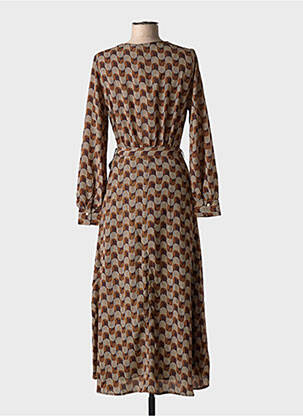 Robe longue manches longues manches longues marron LA PETITE ETOILE femme