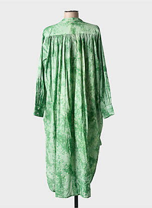 Robe mi-longue manches longues manches longues vert CHICOSOLEIL femme