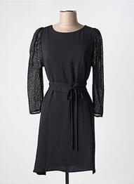 Robe mi-longue manches longues manches longues noir LA PETITE ETOILE femme