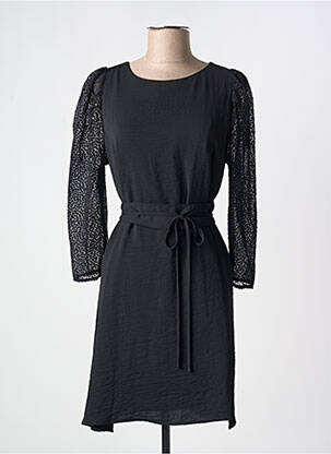 Robe mi-longue manches longues manches longues noir LA PETITE ETOILE femme
