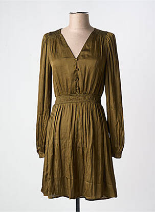 Robe mi-longue manches longues manches longues vert LA PETITE ETOILE femme