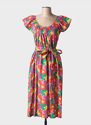 Robe mi-longue rose CHICOSOLEIL pour femme