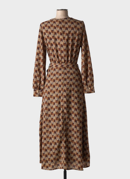 Robe longue manches longues manches longues marron LA PETITE ETOILE femme