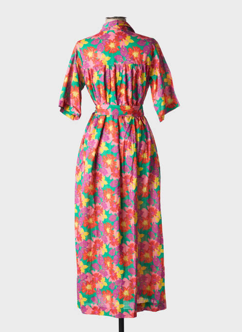 Robe longue manches courtes manches courtes rose CHICOSOLEIL femme