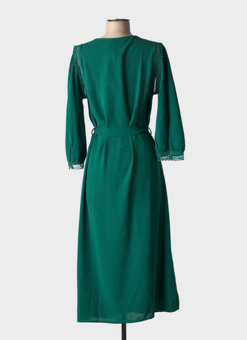 Robe mi-longue manches 3/4 manches 3/4 vert LA PETITE ETOILE femme