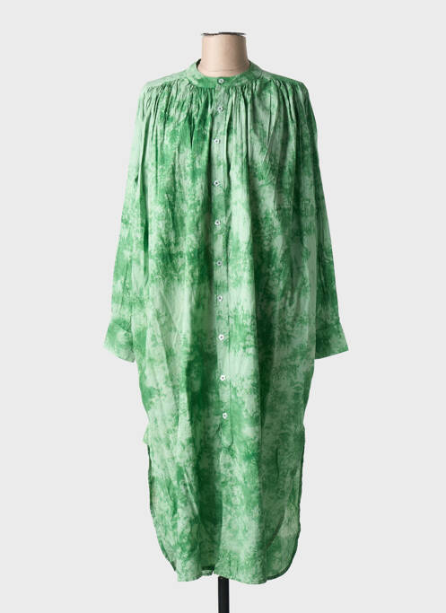 Robe mi-longue manches longues manches longues vert CHICOSOLEIL femme