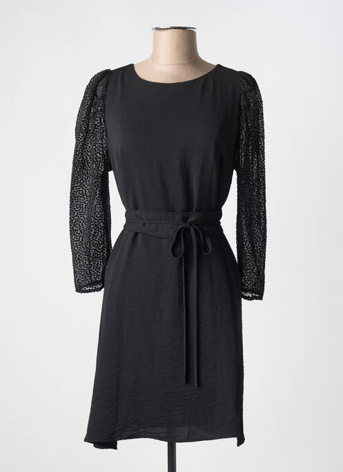 Robe mi-longue manches longues manches longues noir LA PETITE ETOILE femme