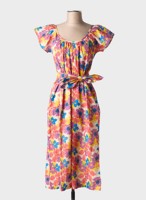 Robe mi-longue orange CHICOSOLEIL pour femme