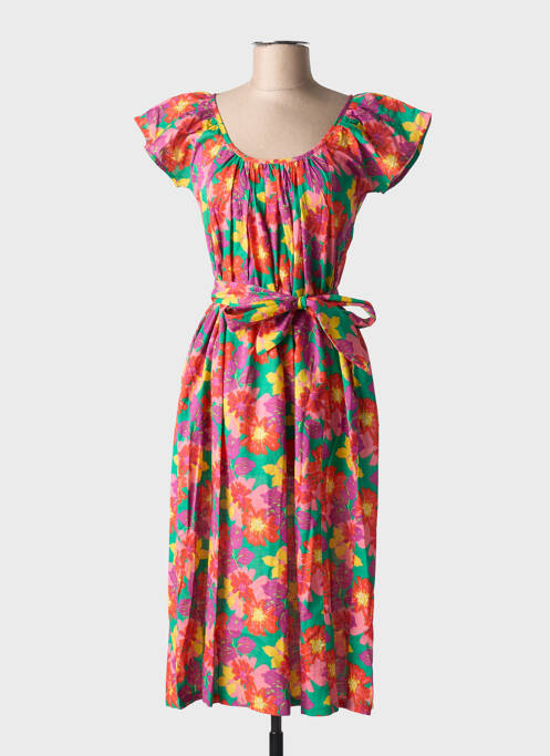 Robe mi-longue rose CHICOSOLEIL pour femme