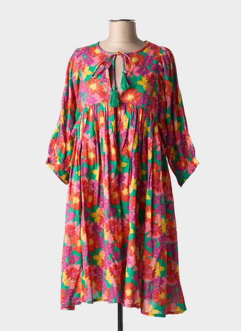 Robe mi-longue rose CHICOSOLEIL pour femme