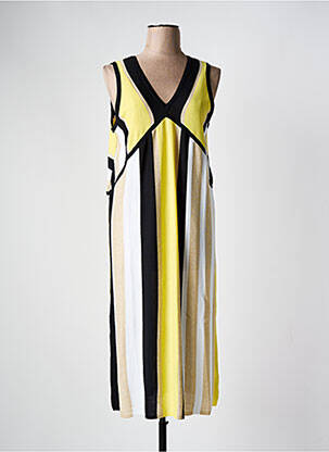 Robe mi-longue sans manche sans manche jaune SCORZZO femme