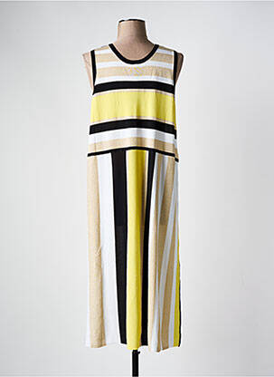 Robe mi-longue sans manche sans manche jaune SCORZZO femme