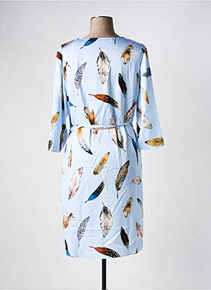 Robe mi-longue imprimé fantaisie manches longues bleu HERZEN'S ANGELEGENHEIT femme