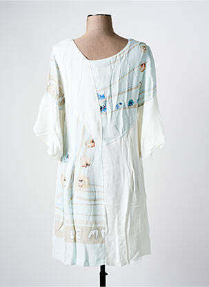 Robe courte coupe fluide manches courtes blanc ELISA CAVALETTI femme