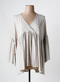 Tunique manches longues poignets évasés gris KEDZIOREK femme