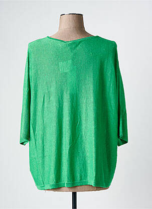 Pull tissage chiné manches 3/4 vert CHARMING SMILE femme